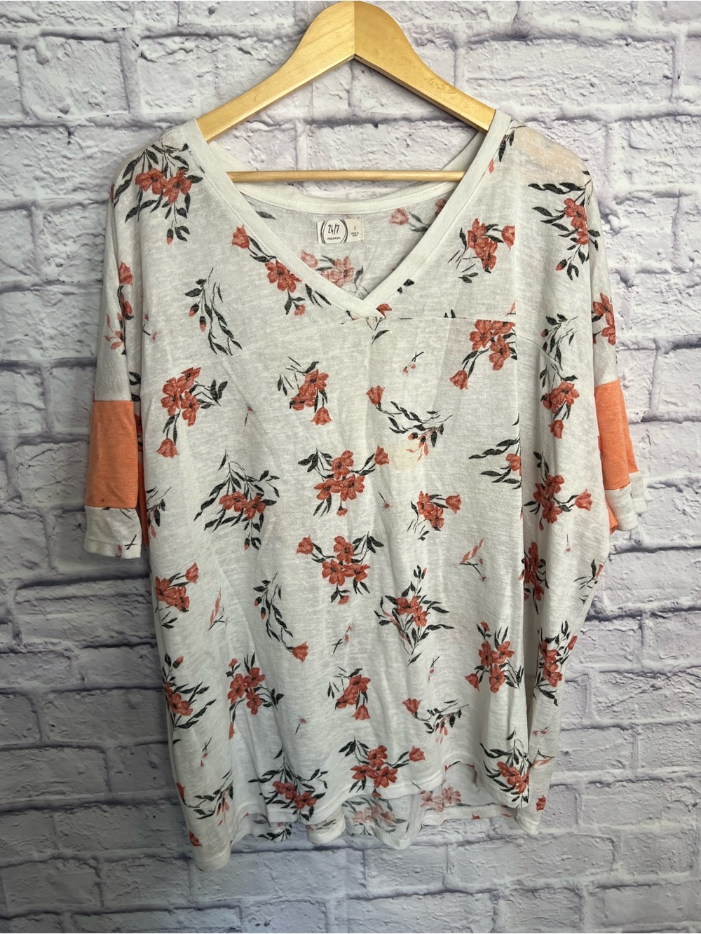 Maurice’s 24/7 Floral V-Neck Top – Plus Size 3